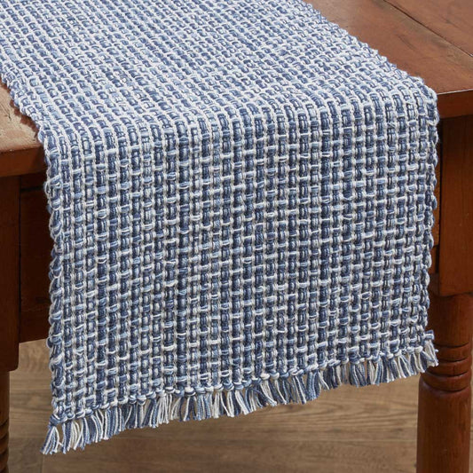 Tweed Table Runner - 36"L Denim