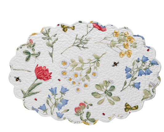 Wildflower Scalloped Placemat - Oval (Set of 4)