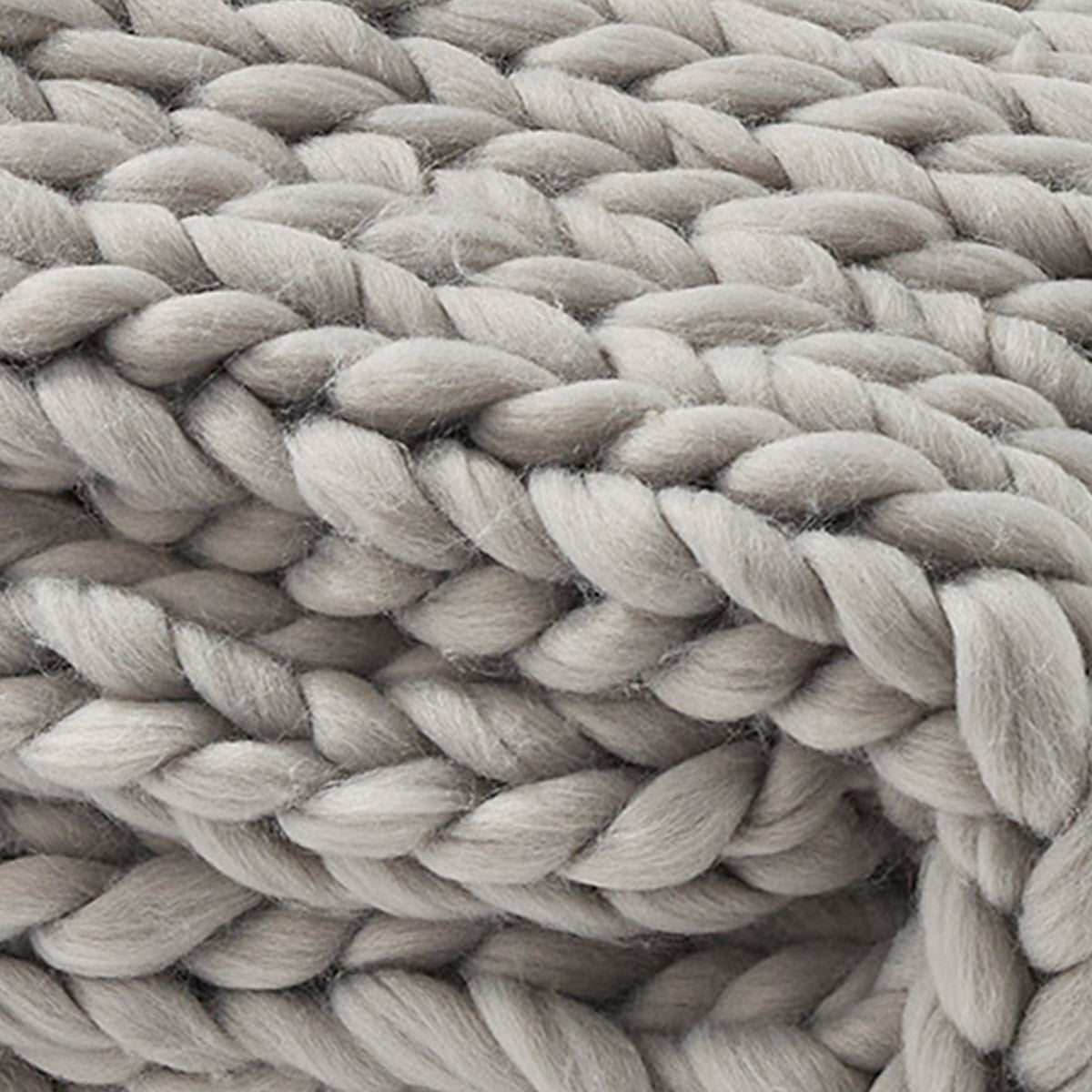 Chunky Ribbed Knit Throw - Fog