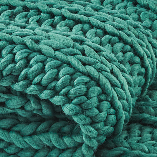 Chunky Ribbed Knit Throw - Alpine