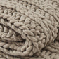 Chunky Ribbed Knit Throw - Mushroom