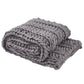 Chunky Ribbed Knit Throw - Sharkskin