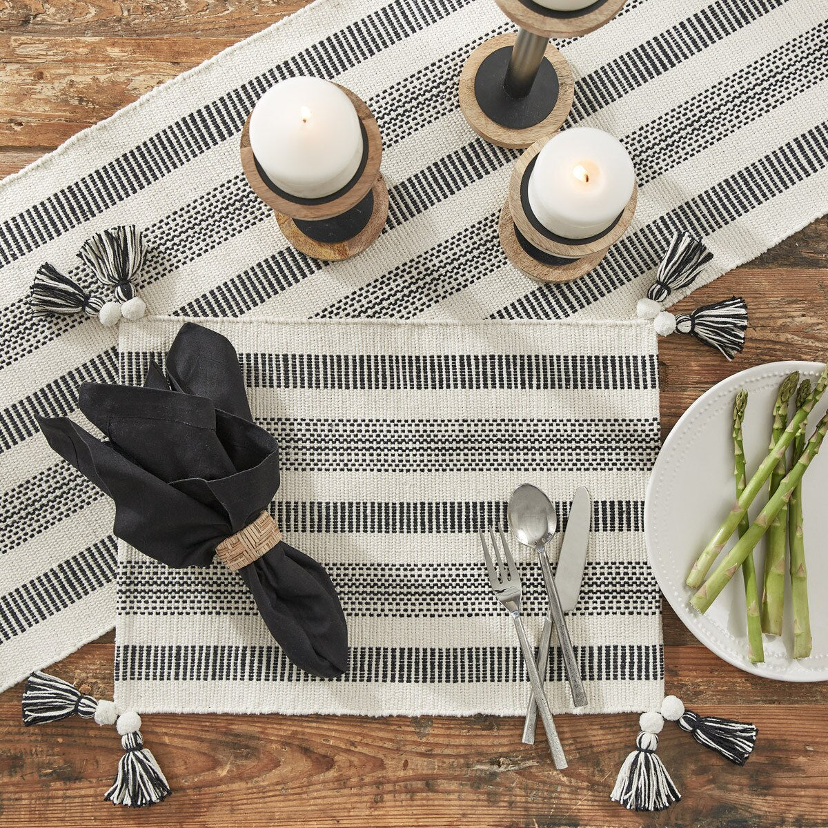 Raven Stripe Table Runner 72" L