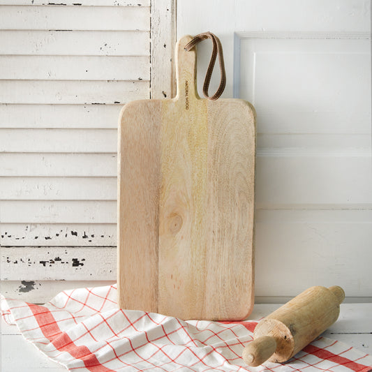 Plank Cutting Board with Leather Strap