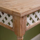 Lattice and Wood Sofa Table