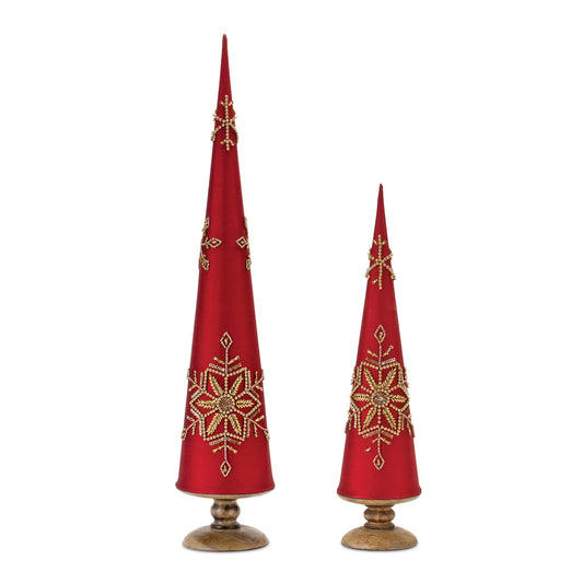 Red Christmas Trees (Set of 2)