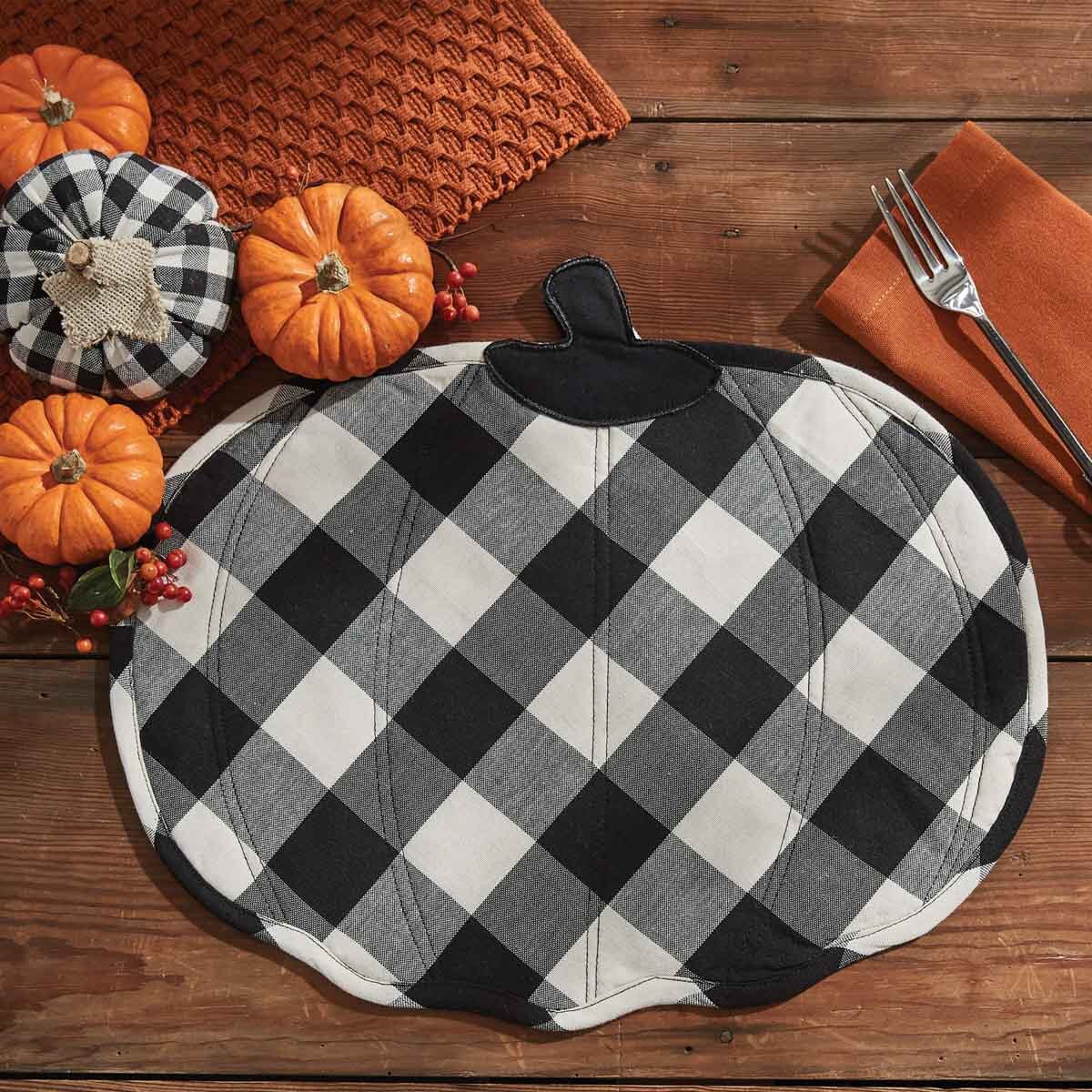 Wicklowith Black and Cream Pumpkin Placemats (set of 4)