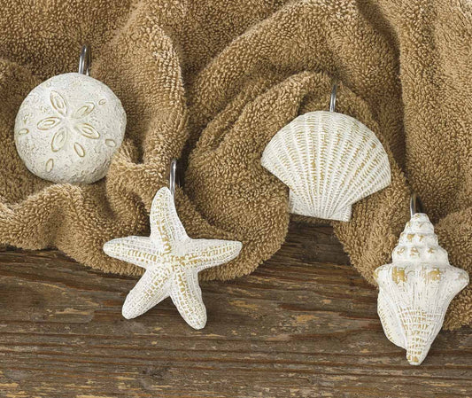 Shells Shower Curtain Hooks - Set of 12