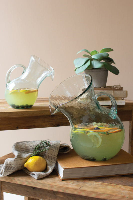 Large Glass Tilted Pitcher