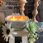 River Chic Candles - 2 Wick Small Mini - Indy Dough Bowl Candle - White Wash White