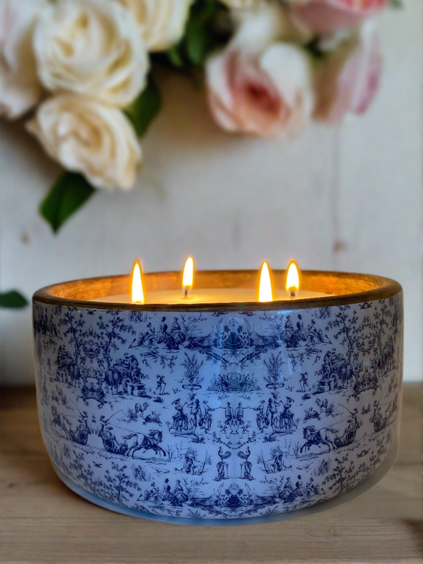 River Chic Candles - Blue Toile Medium