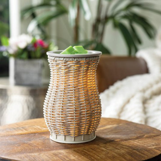 Gray Washed Wicker Illumination Fragrance Warmer