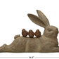 Resin Lying Rabbit w/ Birds, Distressed Finish, Brown