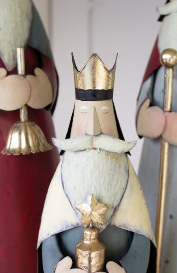 Set of 3 Painted Metal Kings