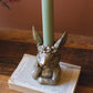 Painted Resin Rabbit Taper Candle Holder