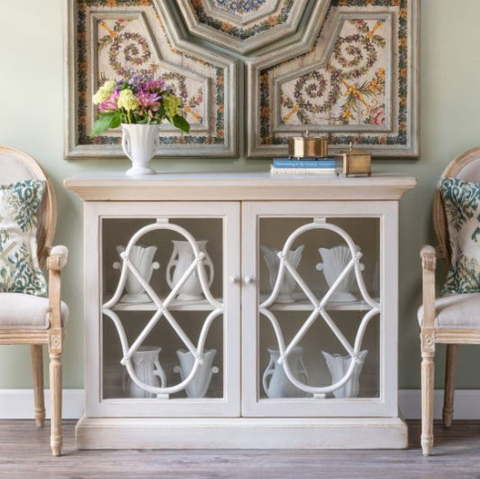 Adeline Wood Console with Glass Doors