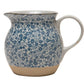 Hand-Painted Stoneware Pitcher with Floral Print