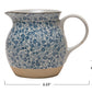 Hand-Painted Stoneware Pitcher with Floral Print