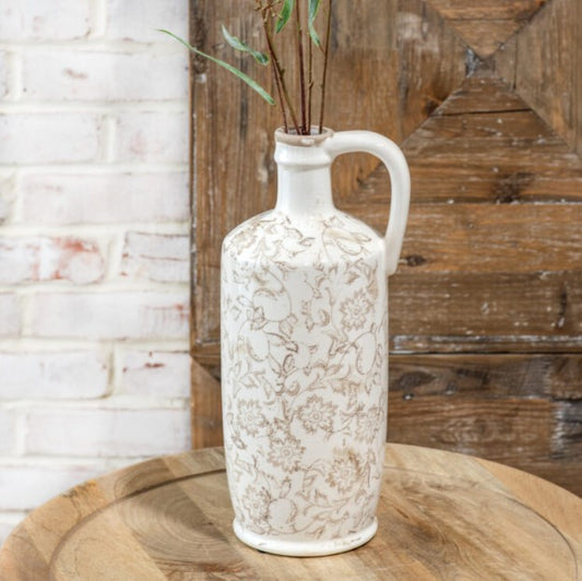 Beige Heirloom Handled Vase