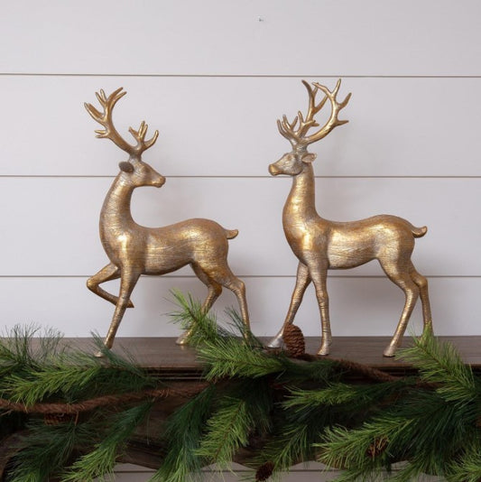 Gold Shimmer Deer Pair