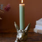 Painted Resin Rabbit Taper Candle Holder