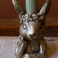 Painted Resin Rabbit Taper Candle Holder