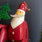 Painted Iron Santa Sitting with Tree