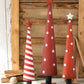 Set of Three Painted Christmas Topiaries