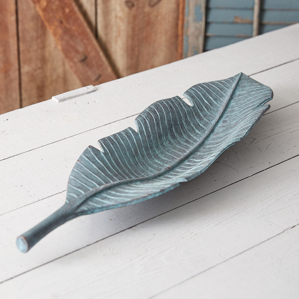 Verdigris Leaf Dish - River Chic Designs