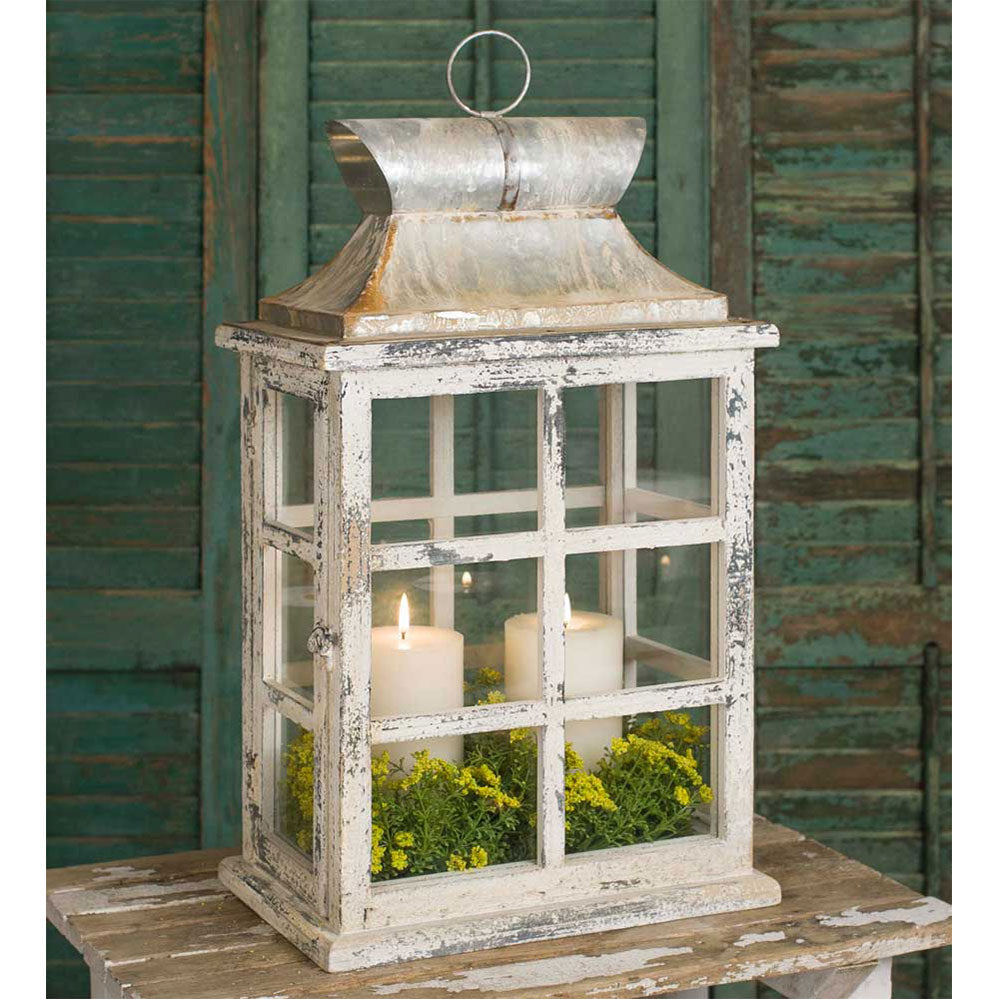 Large Windowpane Lantern - River Chic Designs