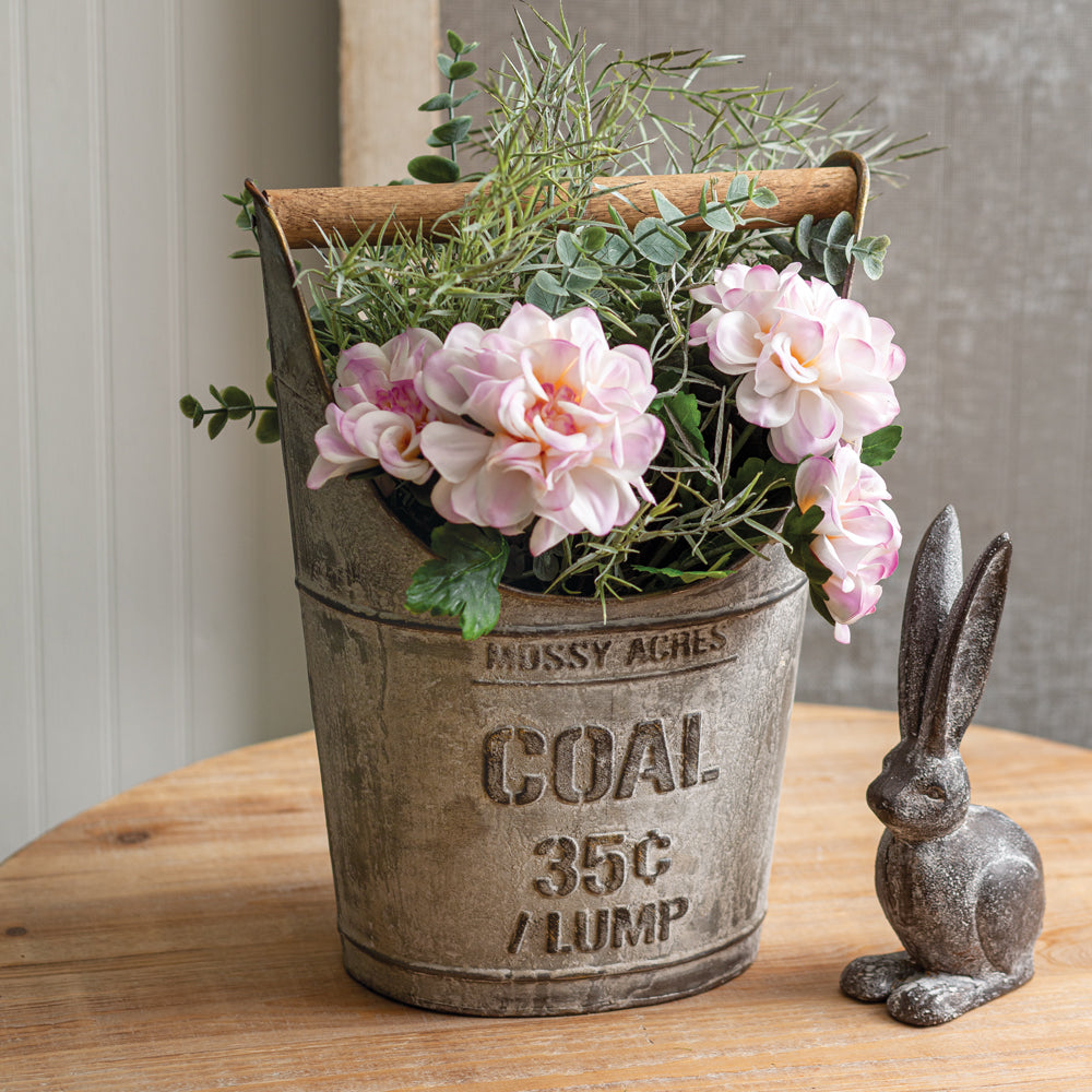 Coal Bucket with Wooden Handle