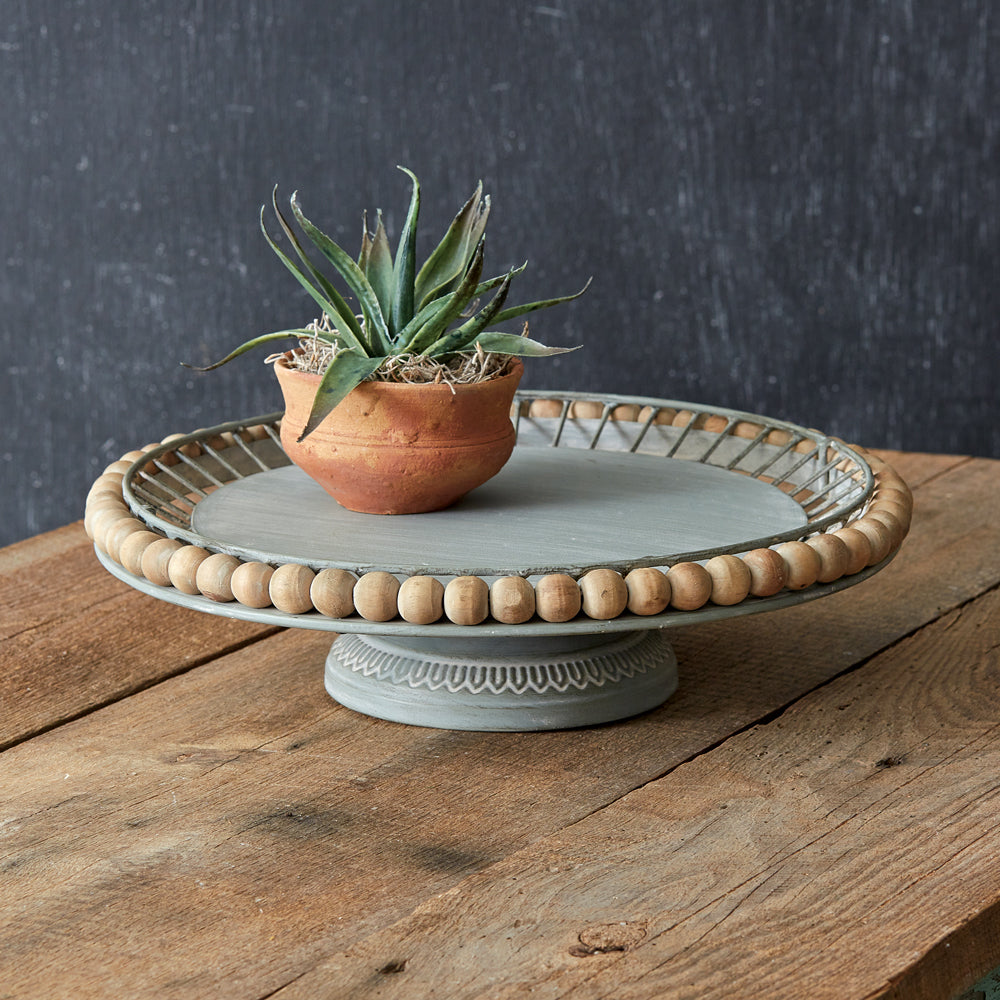 Boho Wood Ball Cake Stand - River Chic Designs