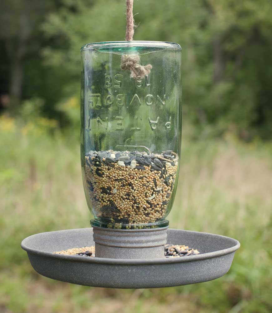 Hanging Mason Jar Bird Feeder - River Chic Designs