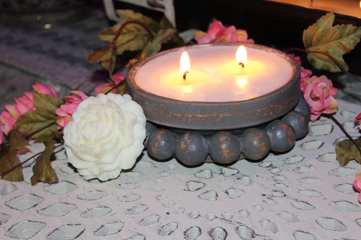 Beadz Bowl - Candle - Farmhouse Gray - River Chic Designs