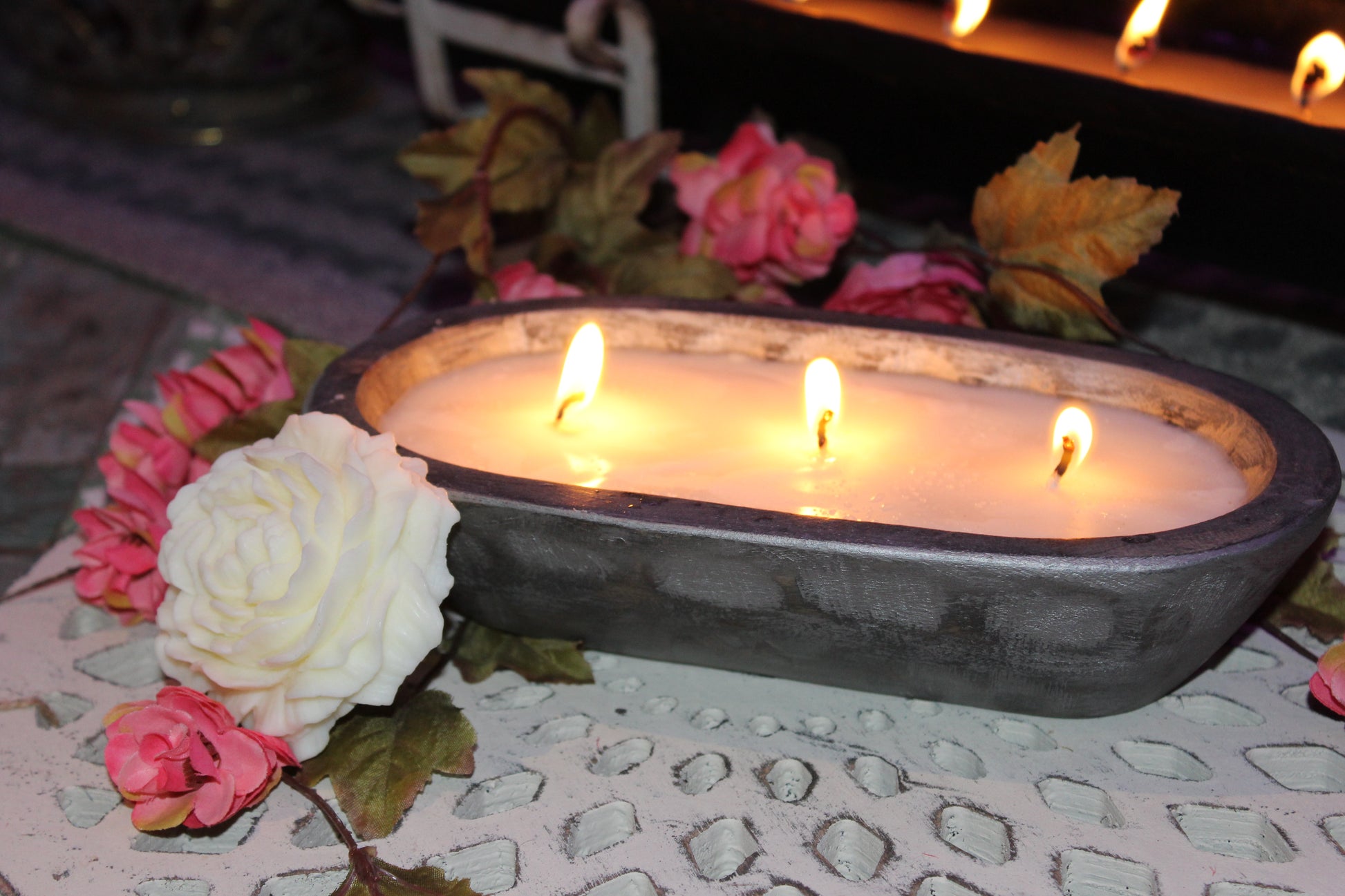 River Chic Candles - 3 Wick Indy Dough Bowl Candle - Gunmetal - River Chic Designs