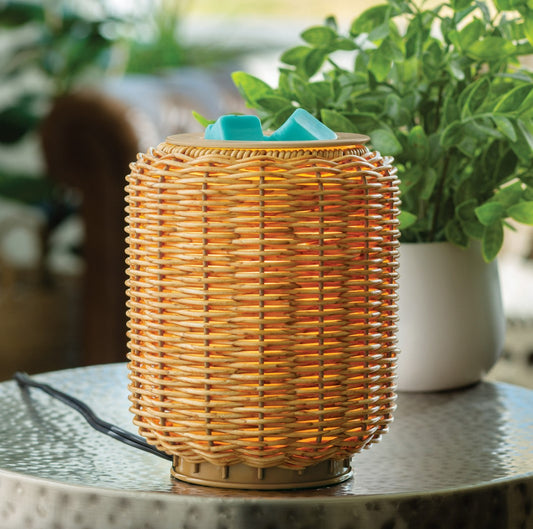 Illumination Fragrance Warmer Wicker Lantern